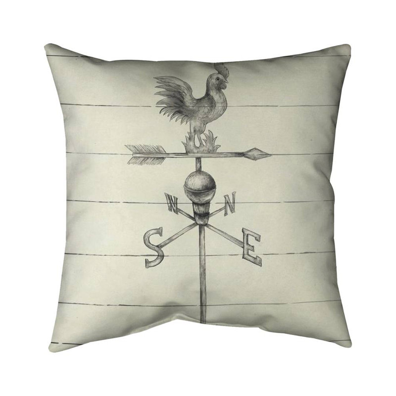 Vintage Weathervane Gray Poly Twill Throw | Home Decor Accent – Throw Pillow Cover Only, Double-Sided Print, Insert Not Included