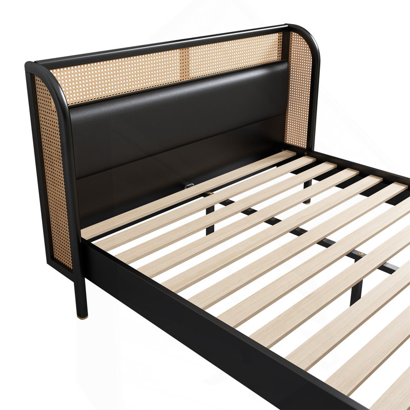 Modern Cannage Rattan Queen Bed - Stylish & Durable