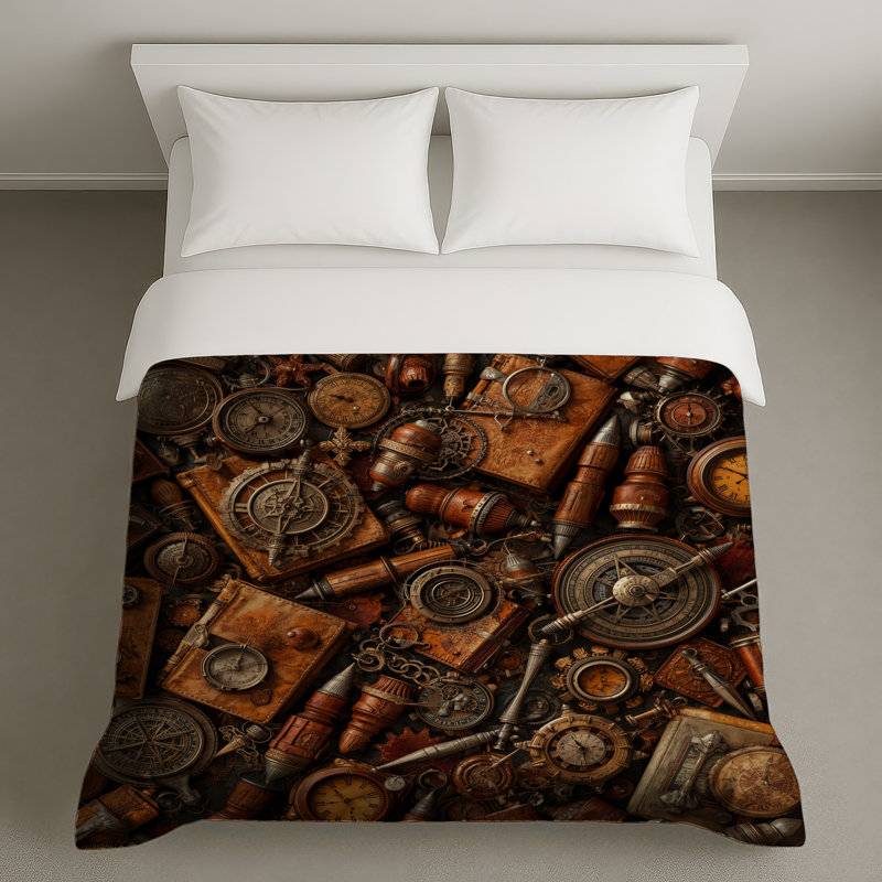 Housses de couette Steampunk Gears And Clocks, Très grand lit