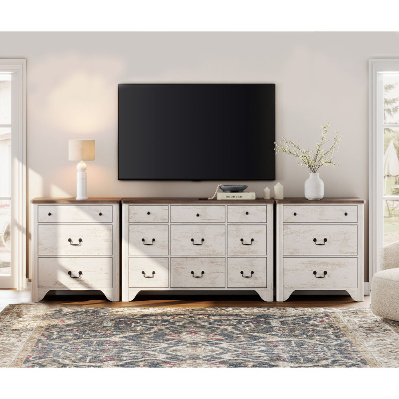 Ensemble de commode 3 pièces Haikey, Blanc