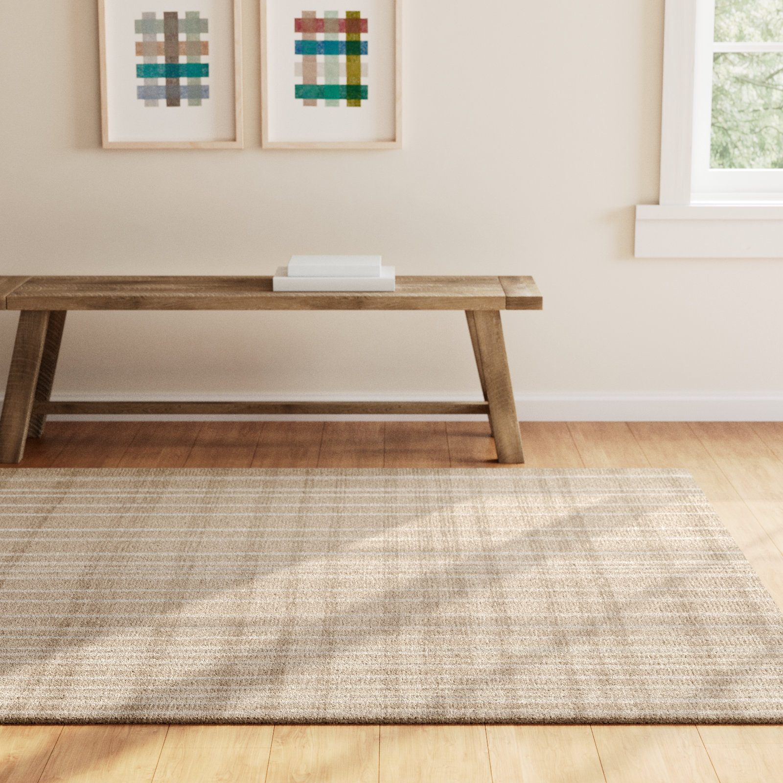 Sanura Hand-Tufted Striped Wool Rug, Rectangle 6' x 9'