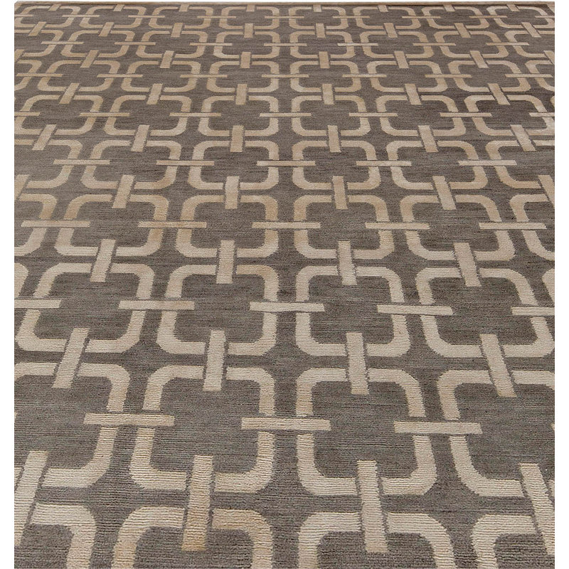 Modern One-of-a-Kind Rectangle 6' X 9'1" Hand Knotted Area Rug