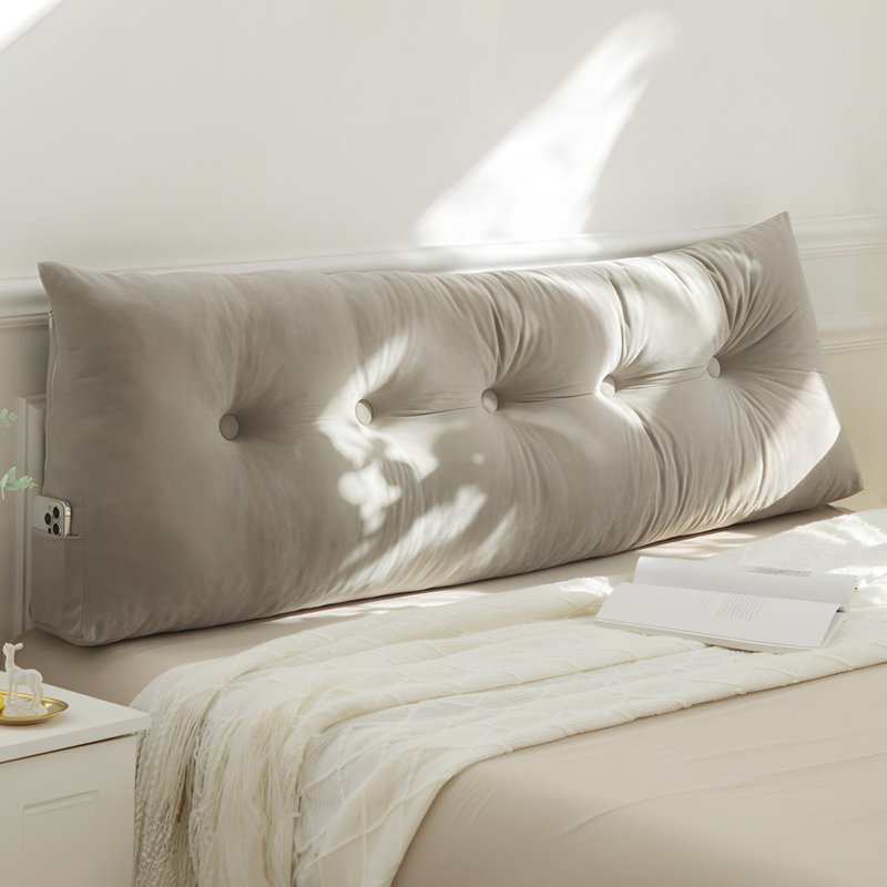  Coussin décoratif en polyester, H 15,7 po x l 59 po, Gris foncé