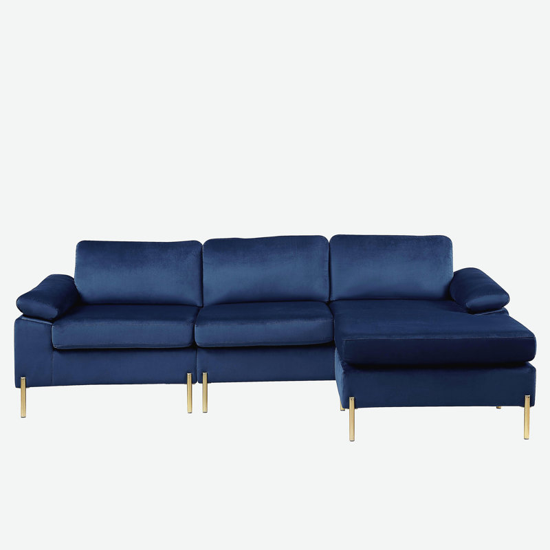 Canapé modulaire en velours avec méridienne Shannon