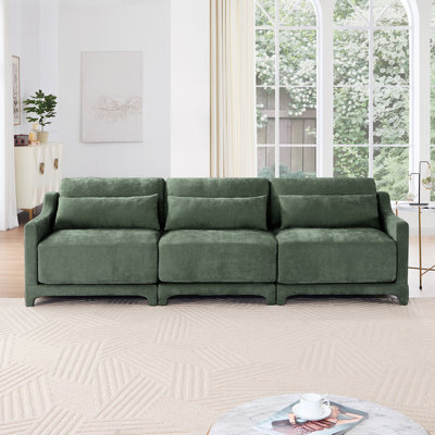 Canapé à accoudoirs rembourrés en chenille 105,9 po