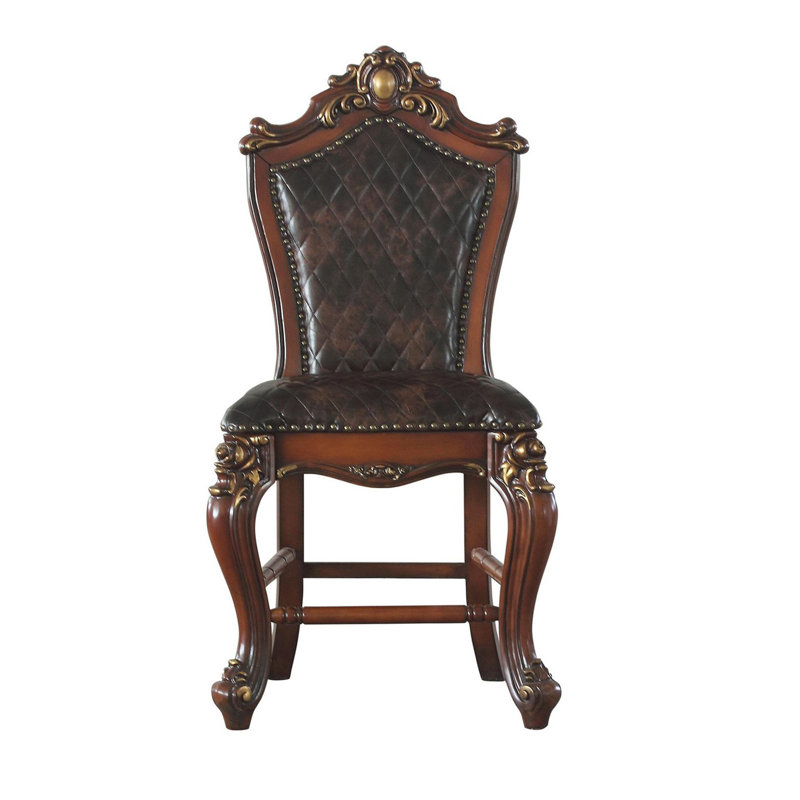 Upholstered Counter Stool, Brown, Brown