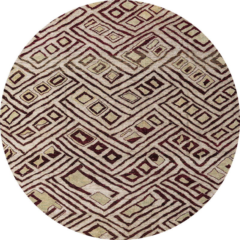 Abstract Indoor Rug, Round 7'