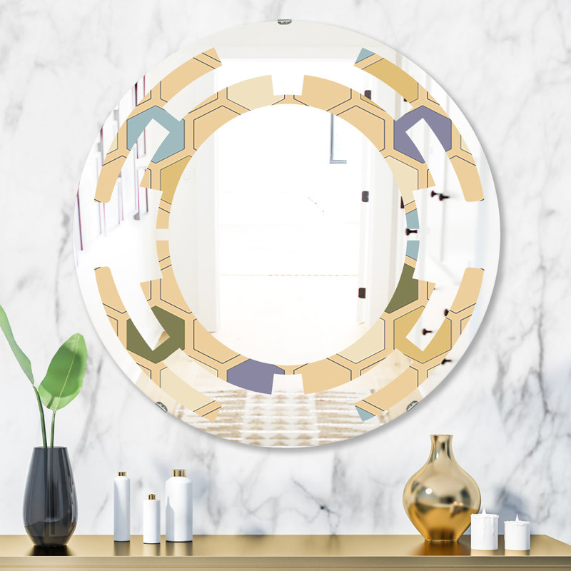 Miroir mural Hexagon, H 31,5 po x l po