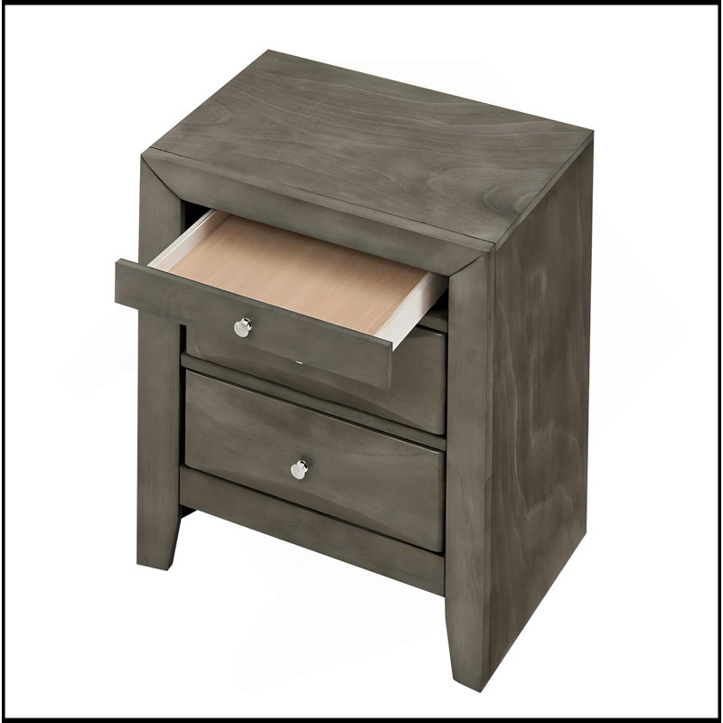 Table de chevet élégante avec rangement, Gris