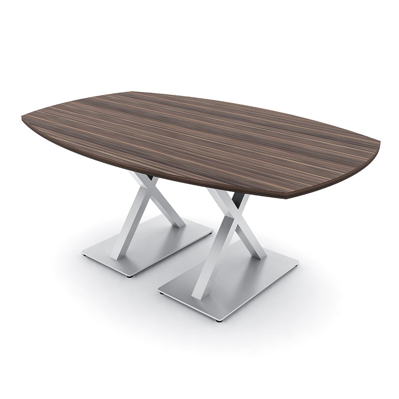 Table de conférence Pavert, H 30 po x l 72 po x P 48 po, Eucalyptus naturel, Argent