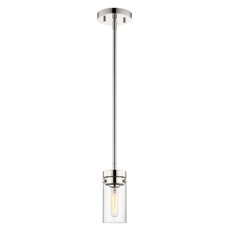 Luminaire suspendu cylindrique à 1 lumière Isamar, Argent