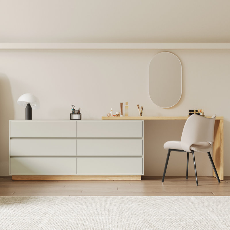 Berek Extendable Vanity Table with 6 Drawers - Modern Desk