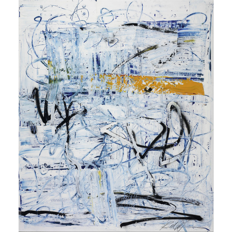Robert Robinson " Blue And White Scribble "