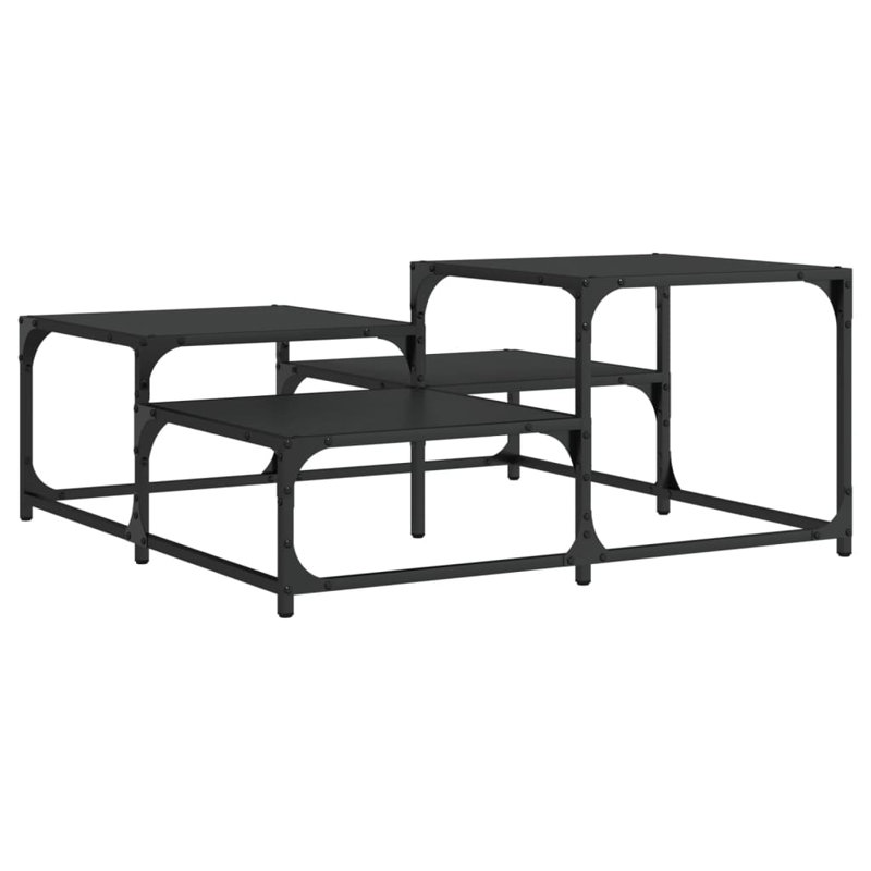 Wulfe Frame Single Coffee Table with Storage, 15.7" H x 34.4" L x 34.4" W, Black