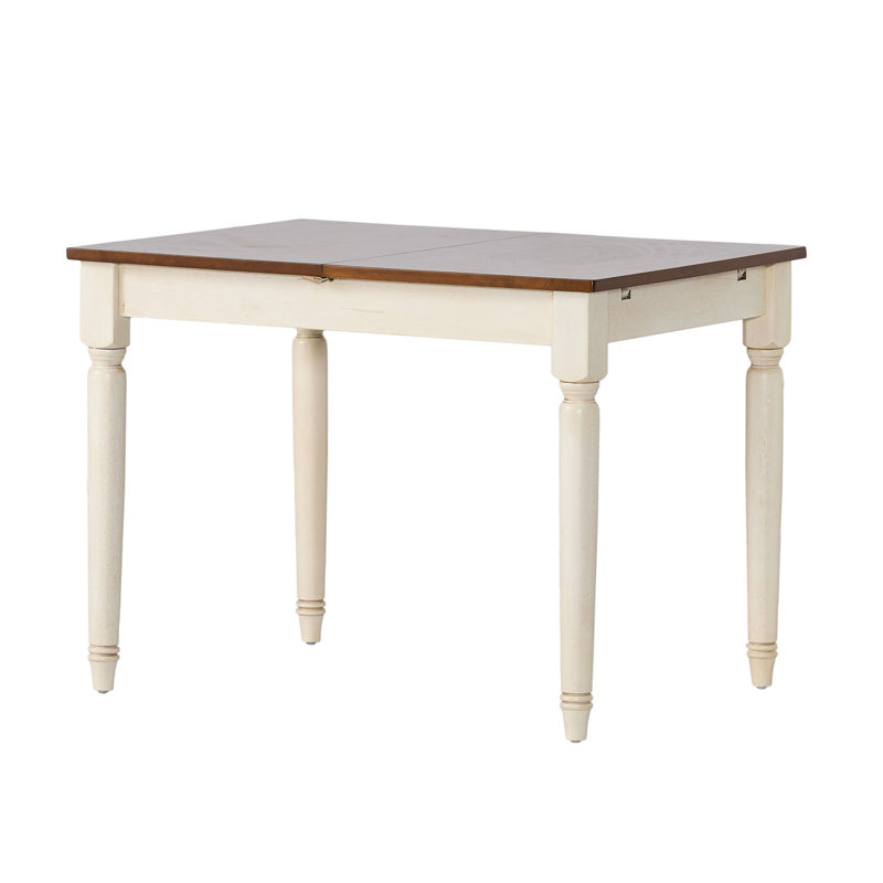 Table de salle à manger extensible en bois d'hévéa massif Mcevoy avec rallonge, table de salle à manger, table de salle à manger