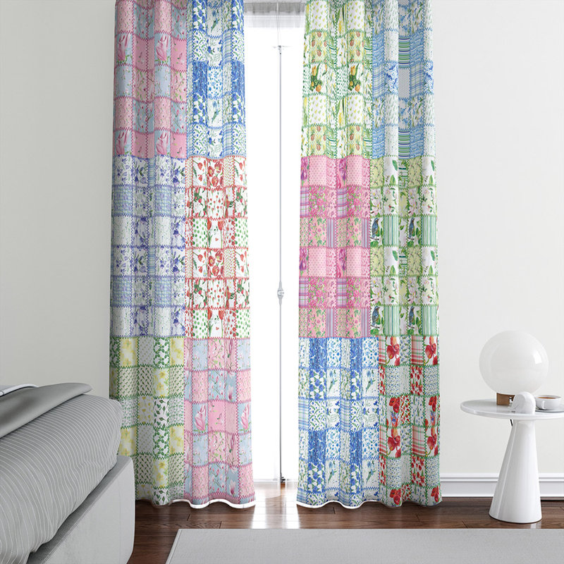 Panneaux de rideaux semi-transparents abstraits, L 20 po x L 82 po