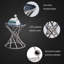 Round Side Table with Tempered Glass-Top and Twisted Geometric Metal Base -2115867469