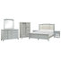 Birdsall California King Upholstered Panel Bed 2 Open Nightstands Drawer Dresser With Landscape Mirror And Door Chest