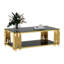 Table basse rectangulaire à 2 niveaux en verre trempé L 51 po x l 27,5 po Tonasia