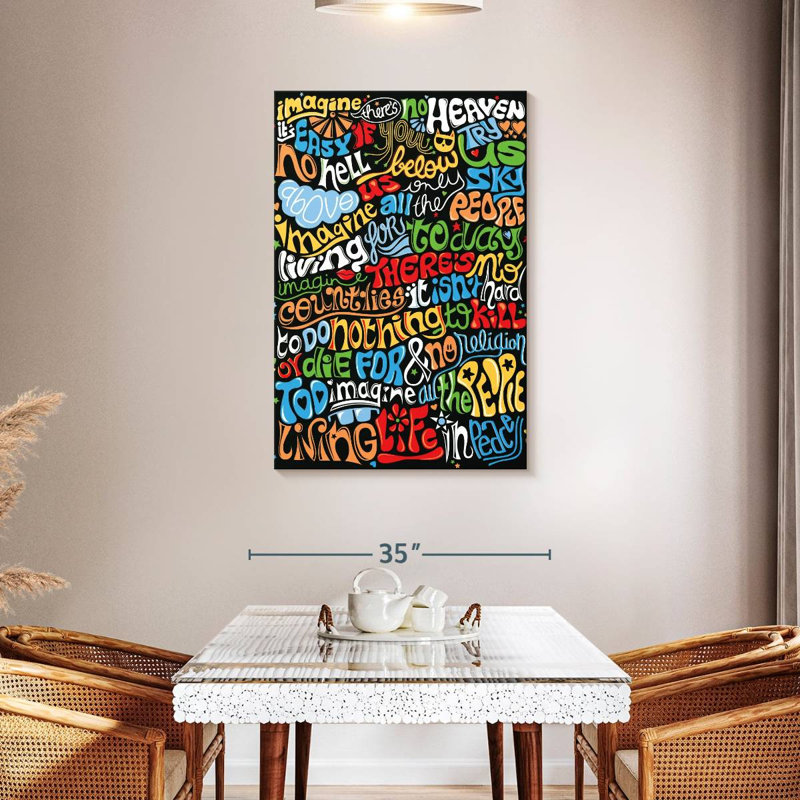 Tergel Imagine Quote, 45" H x 30" W