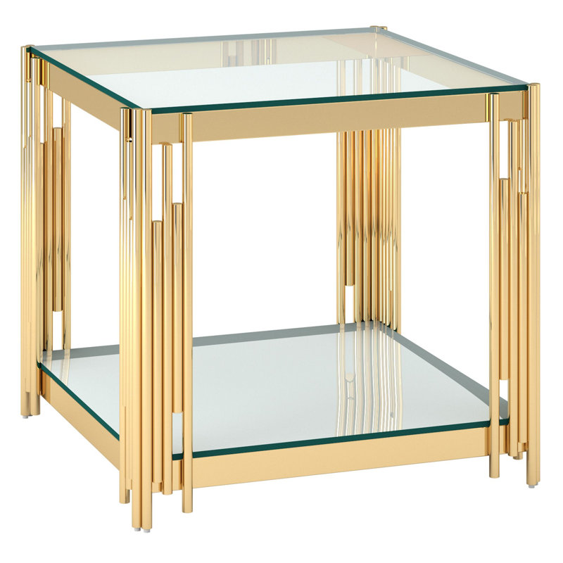Grande table d'appoint Jeffrey, Doré
