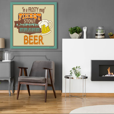 «Frosty-bière» par Jean Plout, art mural en verre acrylique, 36 po x 36 po