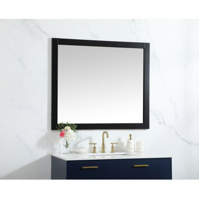 Rosenow Wood Flat Wall Mirror