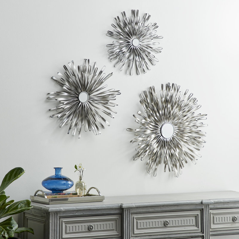 Lucienne Circle Wall Mirror, Silver