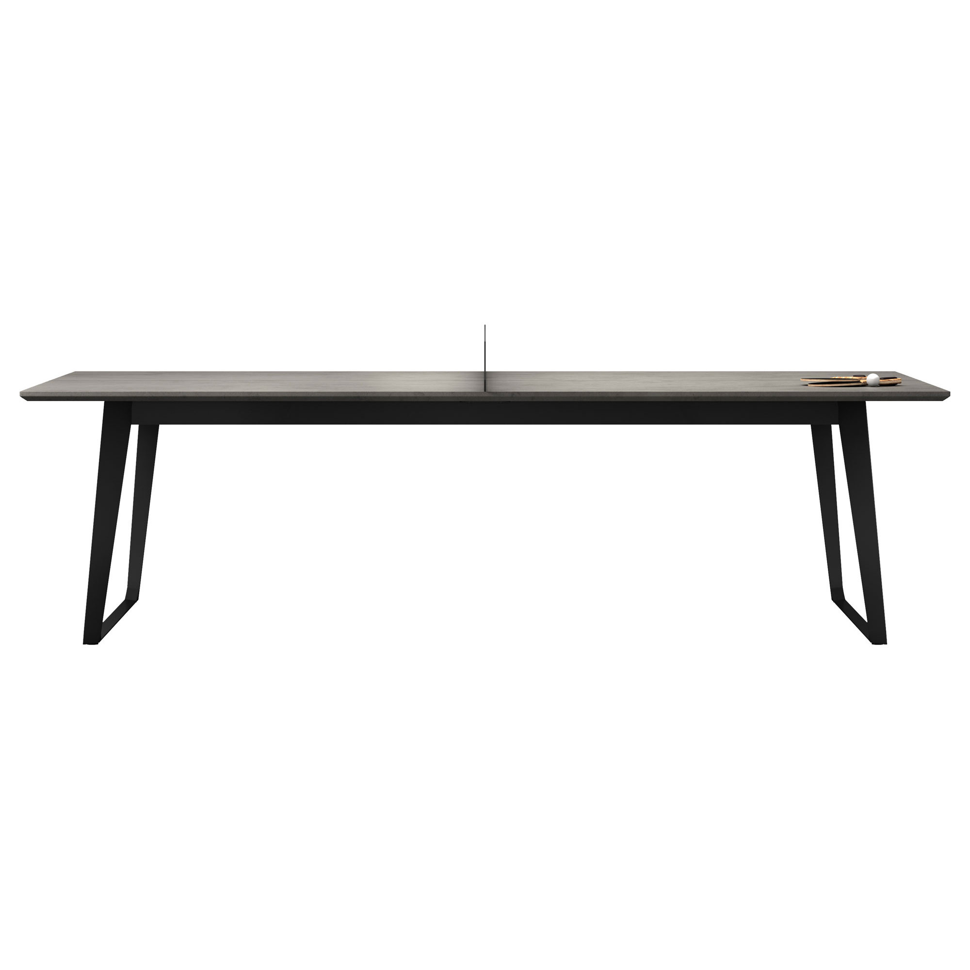Taneli Indoor/Outdoor Table Tennis Table with Paddles, Gray Concrete