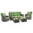 Wicker 5 - Person Patio Conversation Set with Cushions-871569532