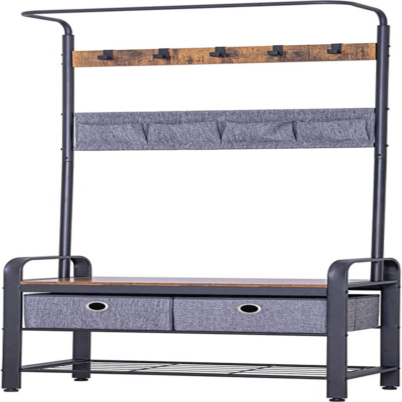 Hall Tree 27.6'' Wide with Bench and Shoe Storage