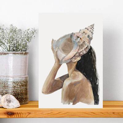 Whispering Seashell Peaceful Serene Abstract Nature Ocean Wall Art