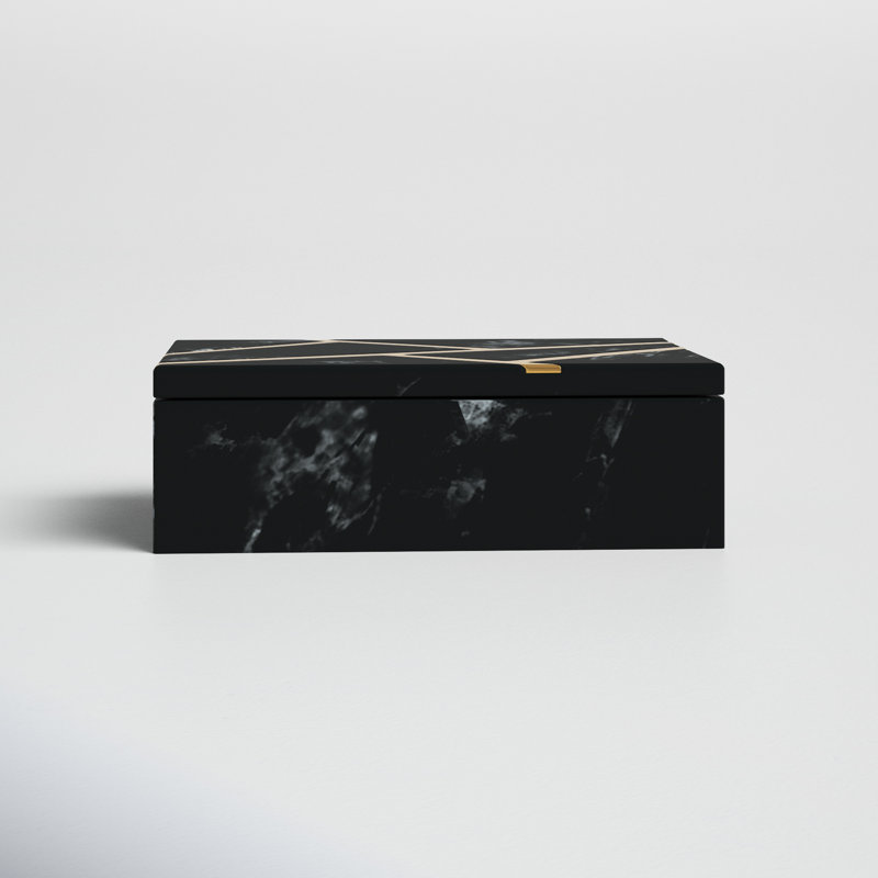 Wylie Marble Memory Box, Black