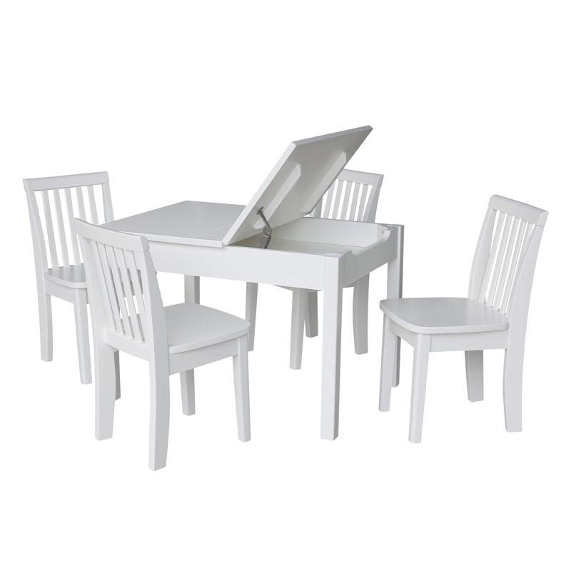Ensemble de table et de chaises pour enfants Charbel, Blanc