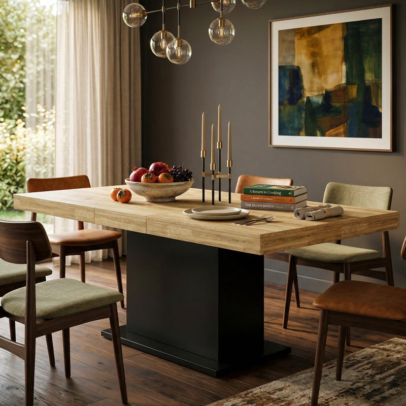 Dining Table With Expandable Desktop For Home & Office