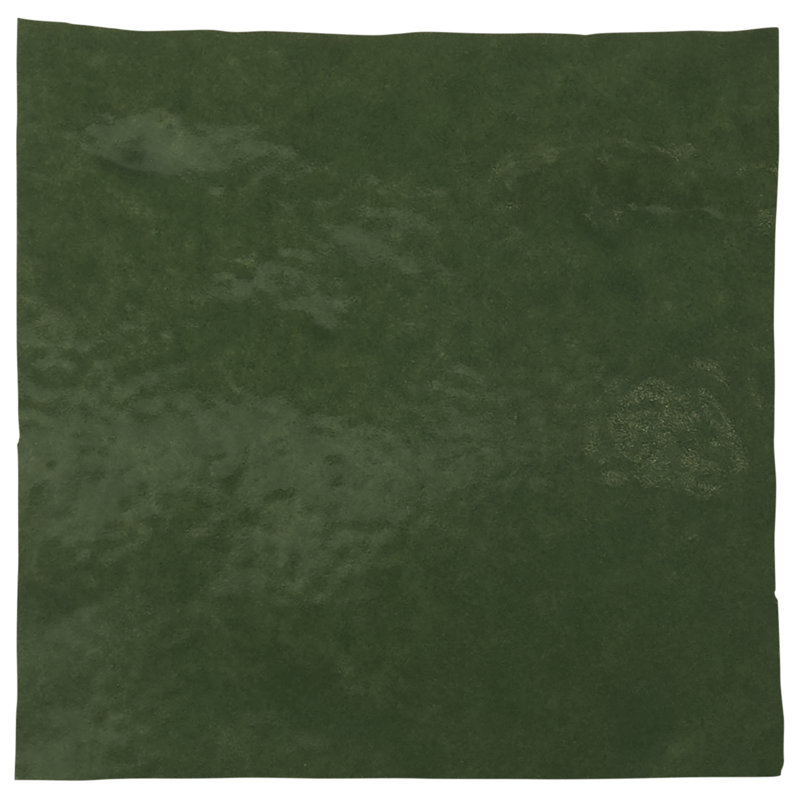 Virello 4x4 Glossy Ceramic Wall Tile, Forest Green