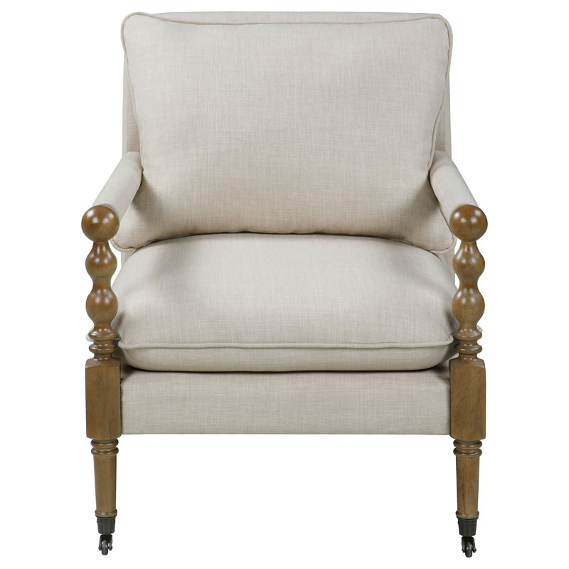 Chaise d'appoint rembourrée avec roulettes Arize, Beige