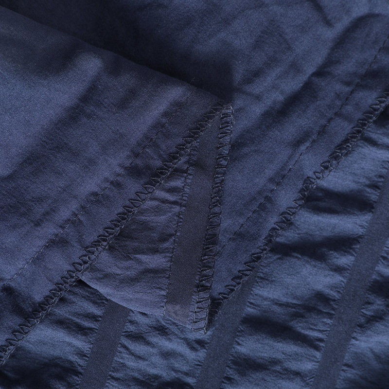 King Navy Blue Seersucker Microfiber Duvet Cover Set
