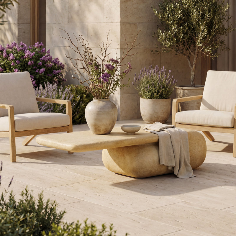 Organic Modern Sand-toned Indoor/Outdoor Coffee Table