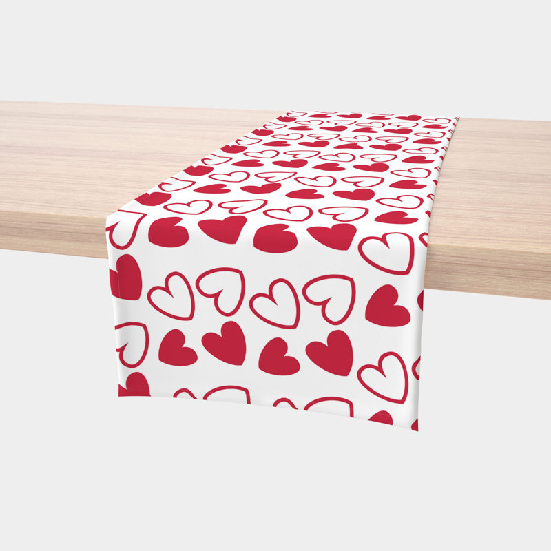 Euler Geometric Valentine's Day Table Runner, 108" L x 14" W