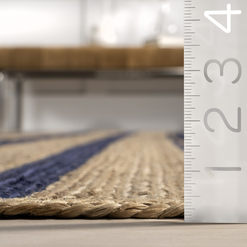Tapis rayé en jute Allesse, Rectangle 8 pi 6 po x 11 pi 6 po