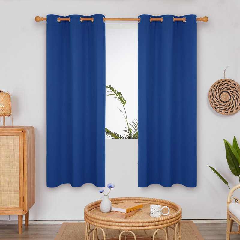 Frome Room Darkening Curtain Pair, 38" W x 72" L, Royal Blue