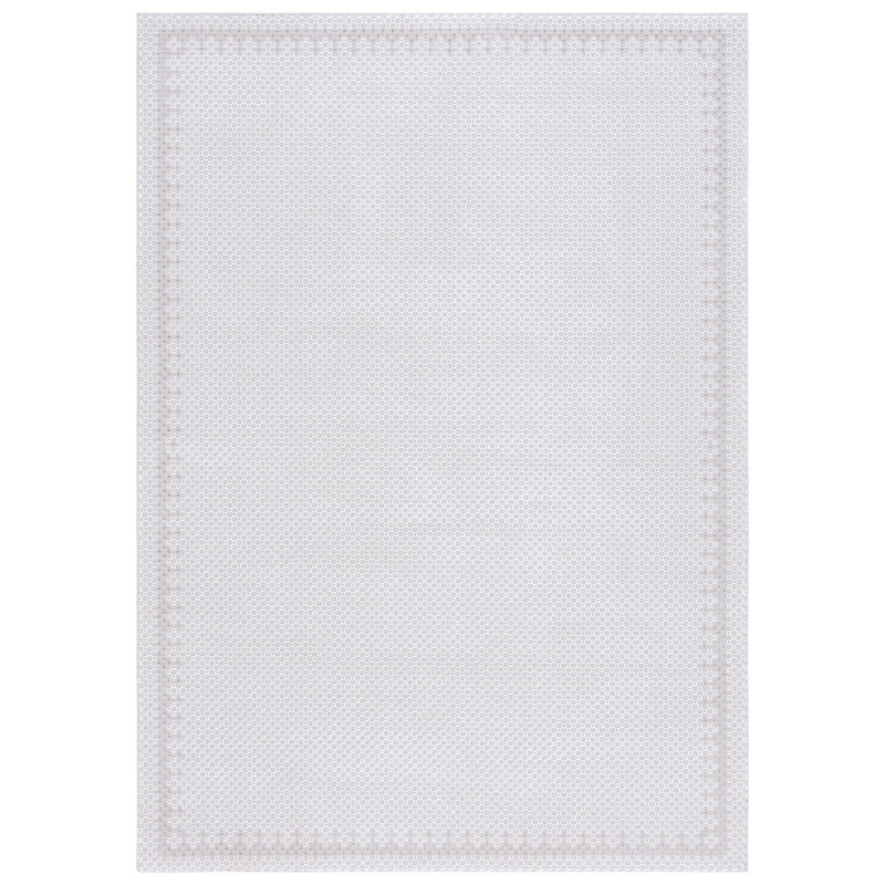 Tapis géométrique en polyester / polypropylène tissé à la machine en gris clair / gris foncé, Rectangle 5 pi 3 po x 7 pi 6 po