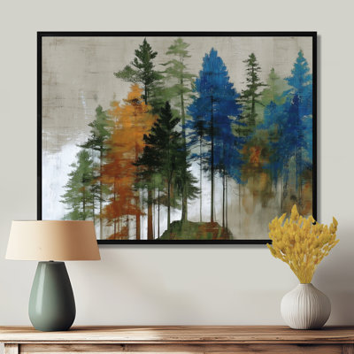 Winter Pine Tree Forest At Goat Rock Beach - California Framed Wall Art, Green Landscape Canvas Print