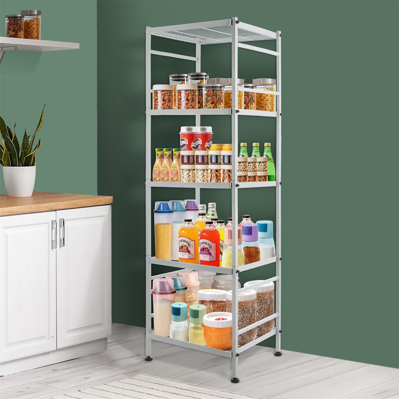 Rayonnage en métal Ninetta, H 50,50 po x l 12,80 po x P 16,90 po, Argent