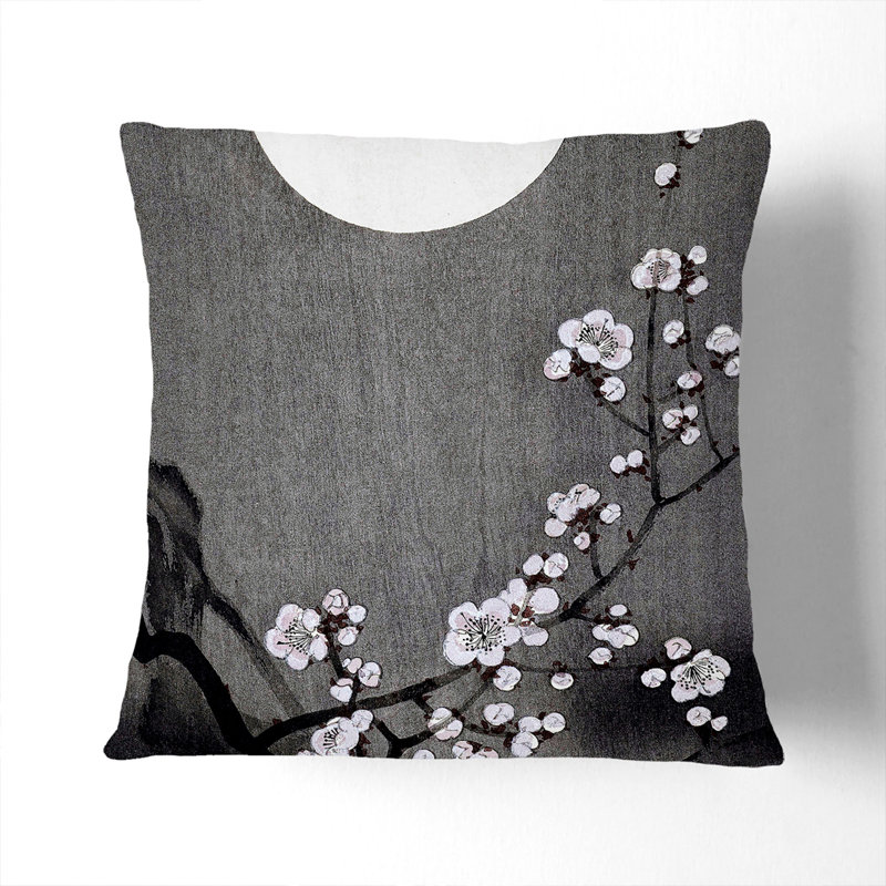 Floral Square Throw Cushion, 55cm H x 55cm W x 20cm D, Stone