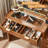 Vanity Desk With Mirror And Lights Set, 43.5'' Fluted Makeup Vanity With 6 Drawers And Adjustable Shelves,wood Make Up Vanity Dressing Table With Glass Top And Power Outlet For Bedroom-1506464786