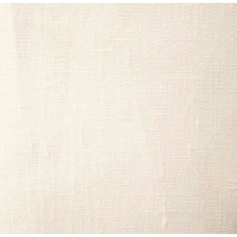 Fino Linen Solid Color Single Shower Curtain, White/Wafer Taupe, 72'' H x 72'' L