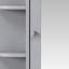 Armoire de rangement de salle de bain avec miroir, armoire à pharmacie avec tablette en bois réglable et portes, armoires de rangement montées avec 6 tablettes ouvertes, gris-1227745065