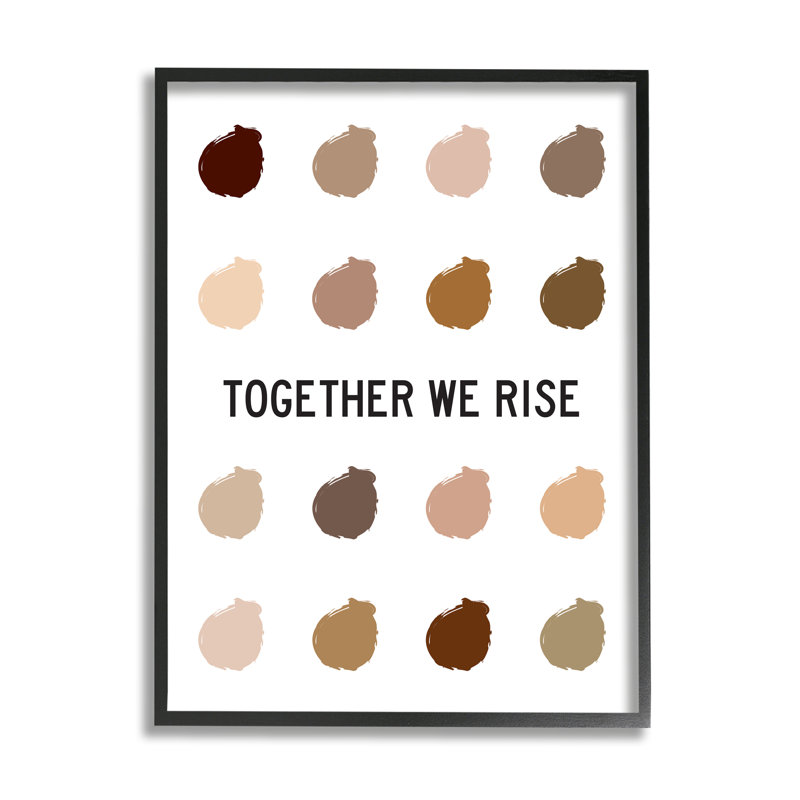 «Together We Rise Inspirational» par Tenisha Proctor - Art textuel sur toile, Giclée encadrée noir minuit, H 14 po x l 11 po
